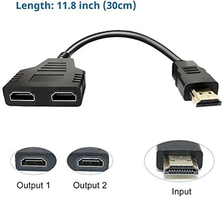 Kizma 1080P HDMI Port Male to Female 1 Input 2 Output Splitter Cable HDMI 1 to 2 Way for HDMI HD LED LCD TV Support HDMI Connector Price in India Buy