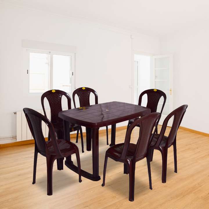 ARLAVYA Strong and Durable 6 Seater Dining Table Set for Home Garden Cafeteria Plastic 6 Seater Dining Set Price in India Buy ARLAVYA Strong and Durable 6 Seater Dining Table Set