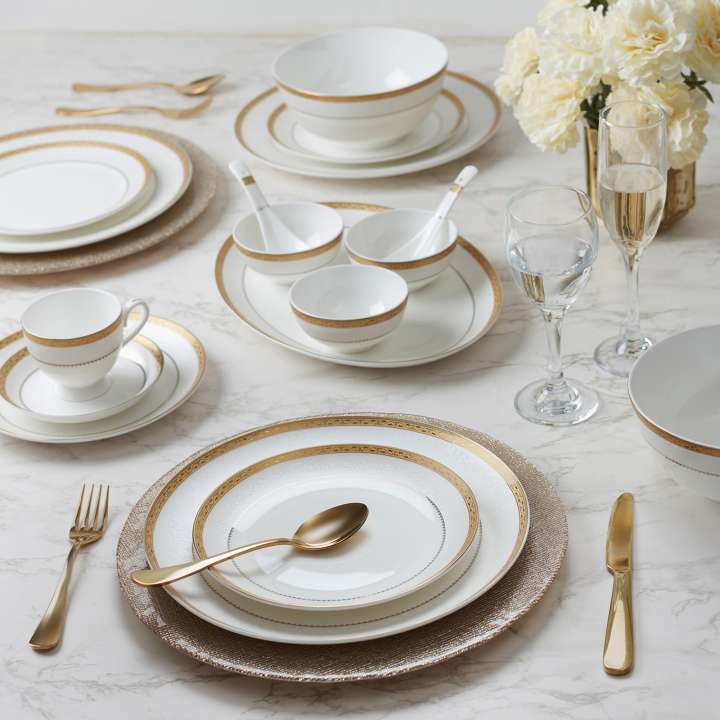 Hometown Pack of 33 Bone China Amour Dinner Set Price in India Buy Hometown Pack of 33 Bone China Amour Dinner Set online at Flipkart