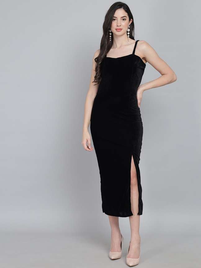 BHAVESH FASHION Women A line Black Dress Buy BHAVESH FASHION Women A line Black Dress Online at Best Prices in India Flipkart