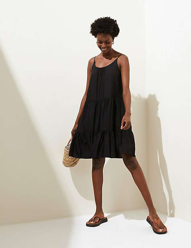 Marks spencer black dress deals