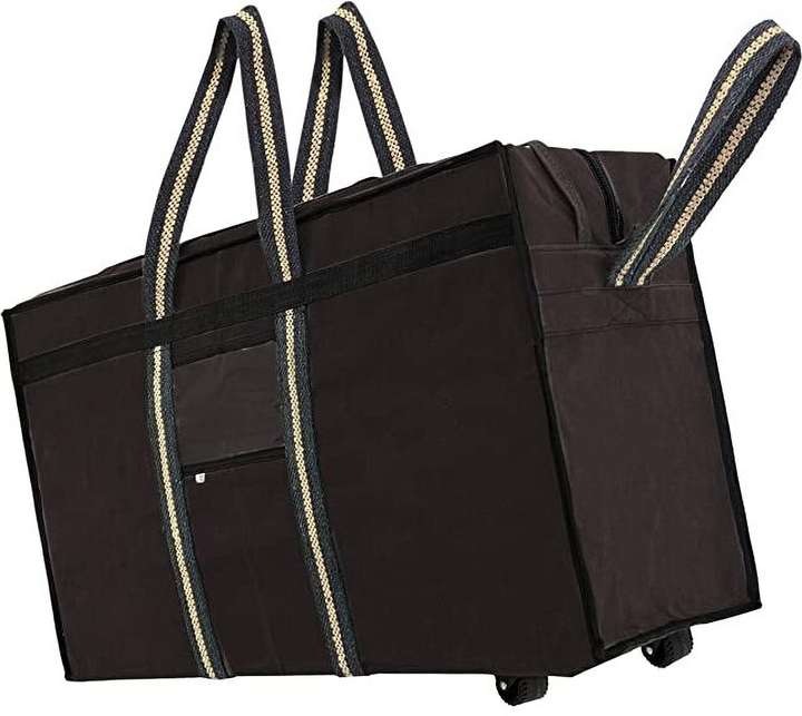 STORITE Expandable Canvas Large Strong Luggage Trolley Bag for Travel 90 L capacity Duffel With Wheels Strolley Brown Price in India Flipkart