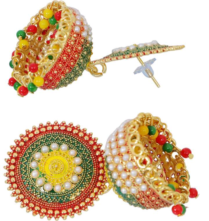 Flipkart Buy CRUNCHY FASHION Crunchy Fashion Multicolor Gujarati Style Bollywood Jhumka Earrings Alloy Jhumki Earring Online at Best Prices in India
