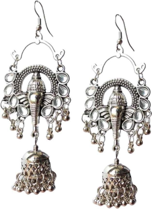 Flipkart Buy VivaERA German Oxidised Silver Ganesh Ganpati Ethnic Earrings for Women Girls Alloy Jhumki Earring Online at Best Prices in India