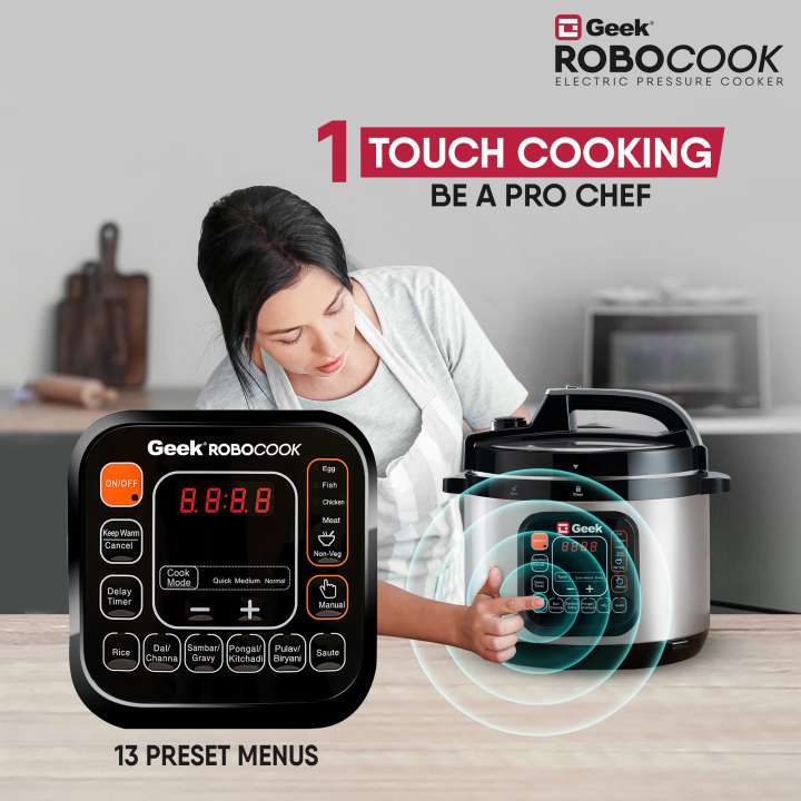 Geek Robocook 11 in 1 Rice Cooker Electric Pressure Cooker Slow Cooker Food Steamer Travel Cooker Price in India Buy Geek Robocook 11 in 1 Rice Cooker Electric Pressure Cooker Slow Cooker Food Steamer...