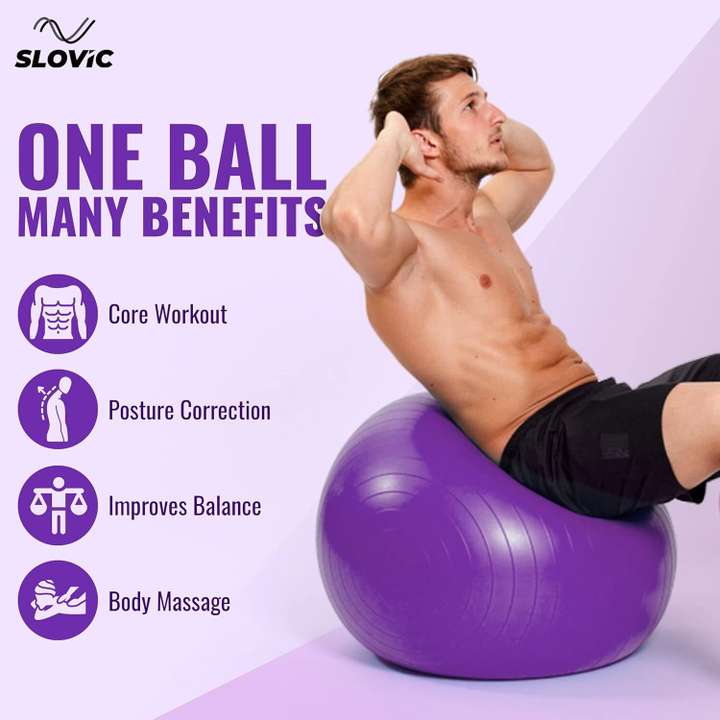 SLOVIC Gym Ball Yoga Ball Anti Burst Balance Core Strength Posture Correction Gym Ball Price in India Buy SLOVIC Gym Ball Yoga Ball Anti Burst