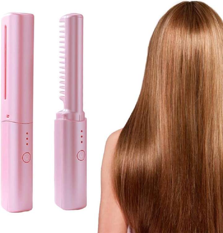 kbsales Rechargeable Mini Hair Straightener Comb Cordless Hair Straightener Brush Portable Straightening Brush With Negative Ion Hot Comb Hair Straightener Hair Straightener kbsales Flipkart