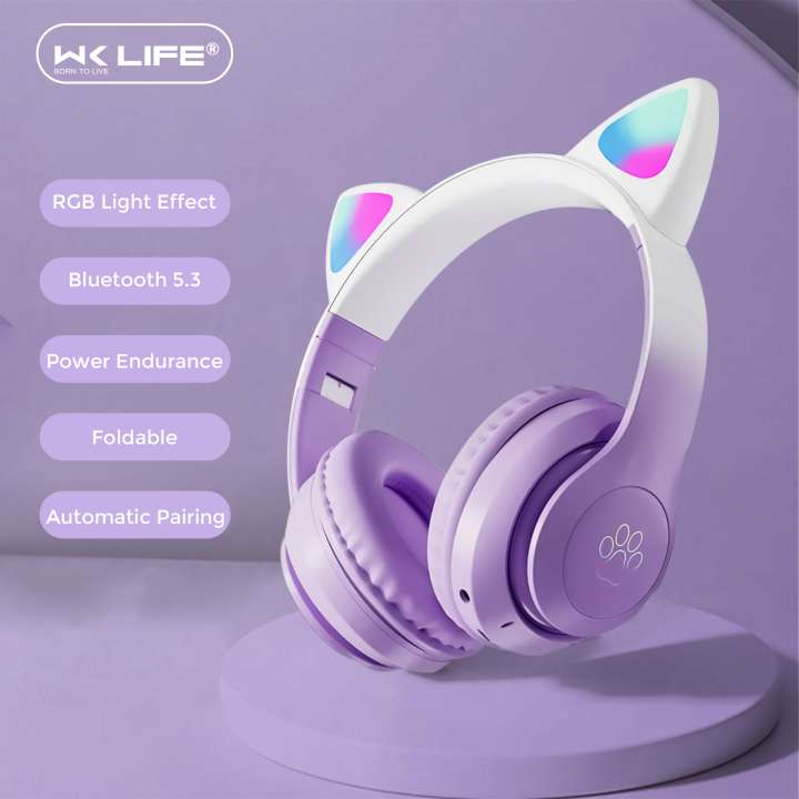 Wk Life Kids Headphones Wireless Girls Boys Cat Ear Bluetooth Bluetooth Price in India Buy Wk Life Kids Headphones Wireless Girls Boys Cat Ear Bluetooth Bluetooth Online Wk Life Flipkart