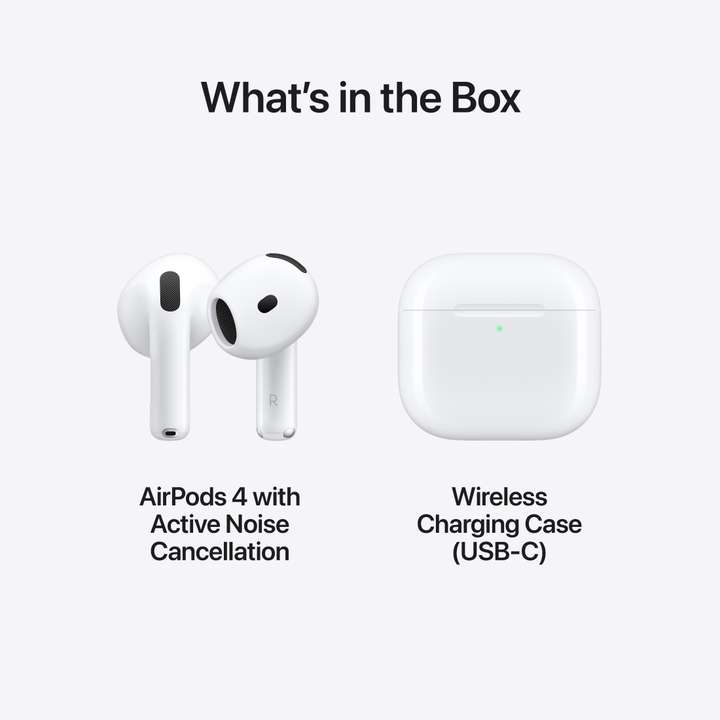 Apple AirPods 4 Wireless Earbuds with Active Noise Cancellation 