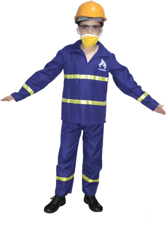 KAKU FANCY DRESSES Our Helper Fireman Costume with Helmet mouth mask and goggles For 7 8 Yrs Kids Costume Wear Price in India Buy KAKU FANCY DRESSES Our Helper Fireman Costume with