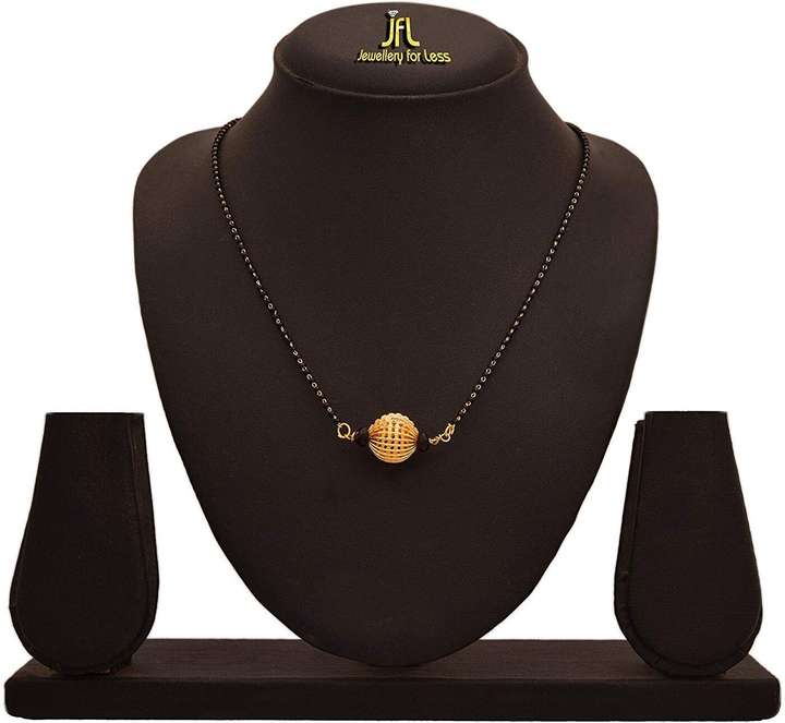 JFL Jewellery for Less JFL Traditional Ethnic One Gram Gold Plated Corrugated Screen Beads Designer Mangalsutra With Black Beaded Chain for Women. Copper Mangalsutra Price in India Buy JFL Jewellery ...