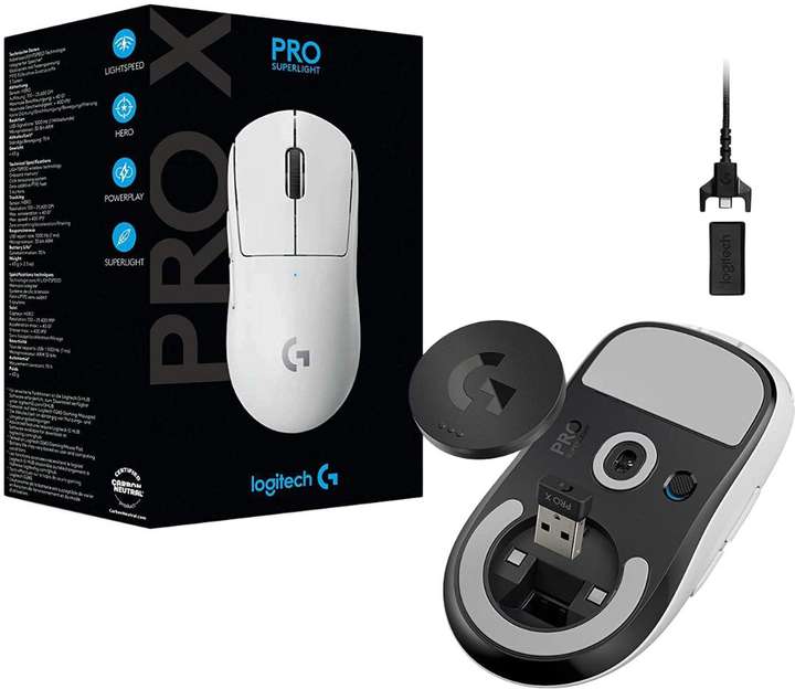 Logitech G PRO X Superlight / Hero 25K Sensor, Adj DPI 25.6K DPI 