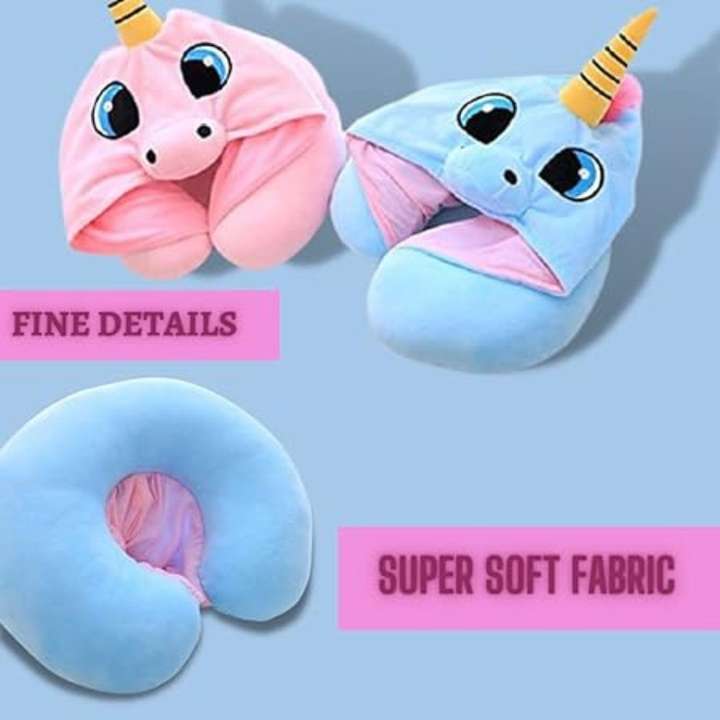 Fusked Quirky Unicorn Fancy Neck Travel Pillow with Hoodie for Men and Women Blue Neck Pillow BLUE Price in India Flipkart