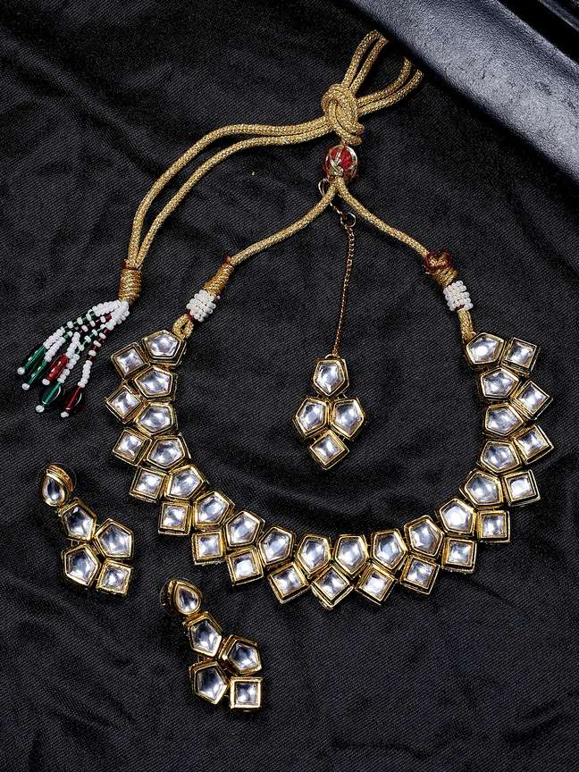 Buy Steorra Jewels Premium Traditional Kundan Necklace Set For Women Pearl Gold plated Plated Alloy Necklace Set Online at Best Prices in India Flipkart