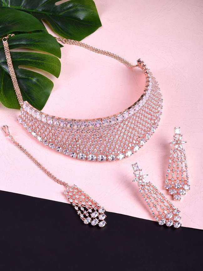 Rose gold choker shop