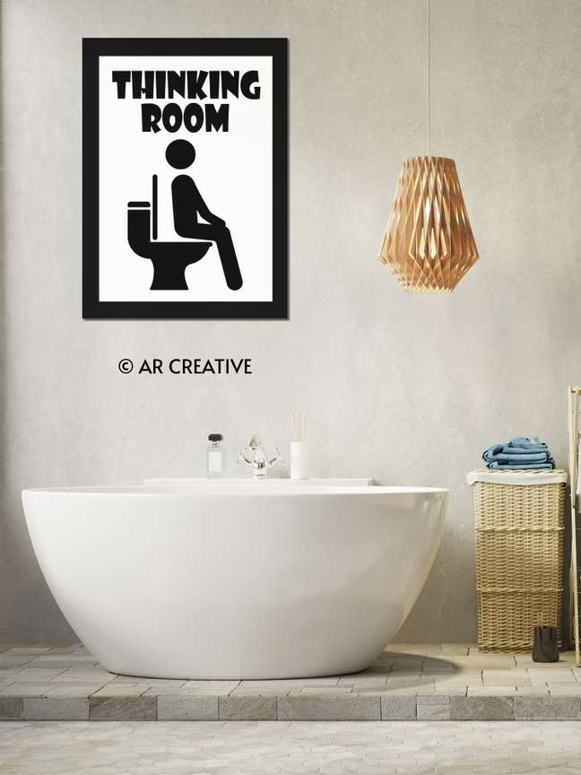 Thinking Room Funny Quotes For Bathroom Walls Framed Fine Art Print Quotes Motivation posters in India Buy art film design movie music nature and educational paintings wallpapers at Flipkart