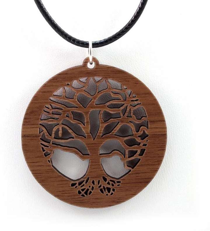 Wooden locket necklace discount