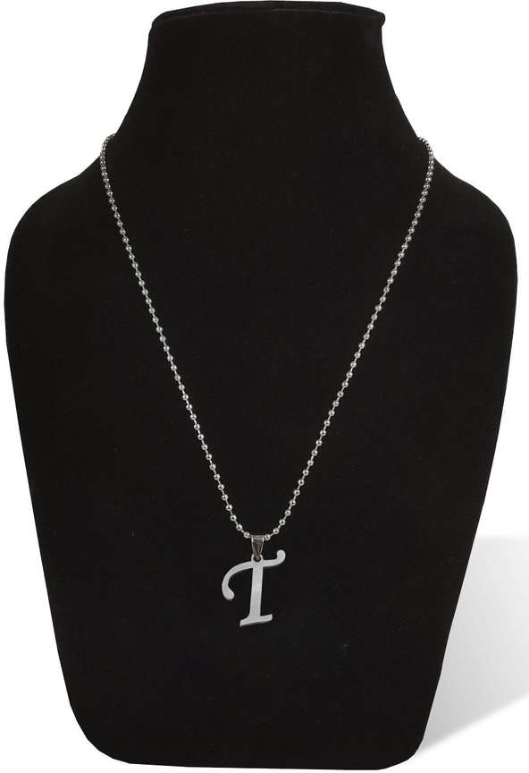 De Ultimate Silver Name English Alphabet T Letter Pendant Locket Necklace With Ball Chain Silver Stainless Steel Locket Set Price in India Buy De Ultimate Silver Name English Alphabet T Letter Pendant...