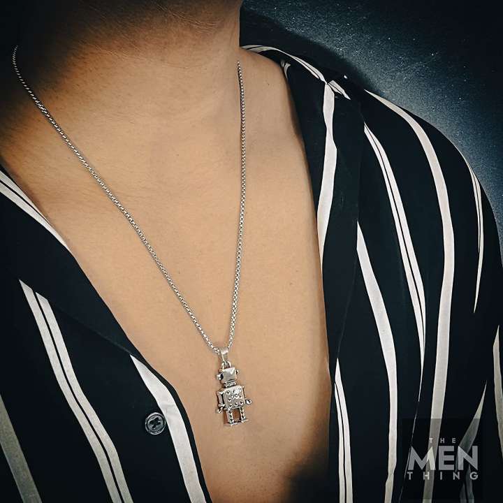 2021 Fashion Stainless Steel Hip Hop retailer Robot Necklace for Men