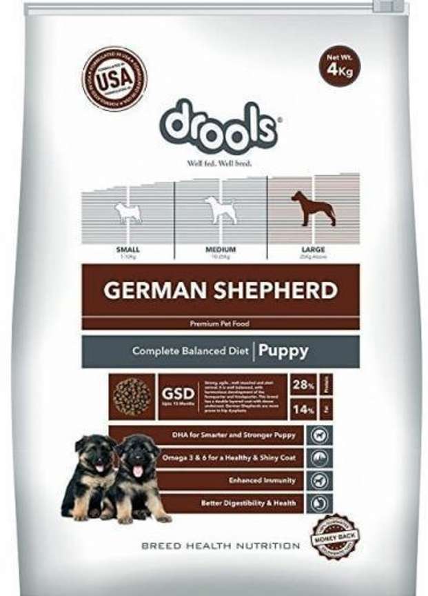 Drools German Shepherd Puppy Chicken 4 kg Dry Young Dog Food Price in India Buy Drools German Shepherd Puppy Chicken 4 kg Dry Young Dog Food online at Flipkart