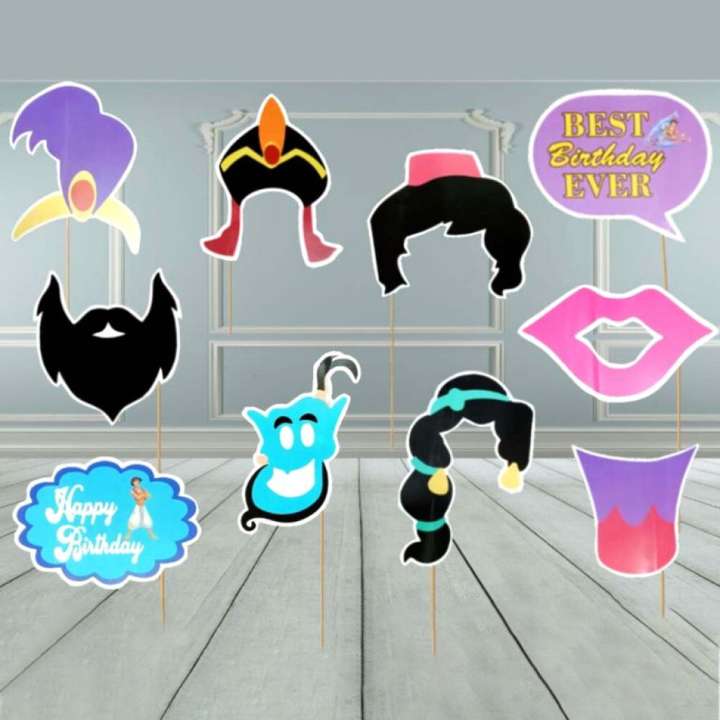 Partywala Aladdin Theme Stick Props Set Of 10 Pcs Photo Booth Board Price in India Buy Partywala Aladdin Theme Stick Props Set Of 10 Pcs Photo Booth Board online at Flipkart
