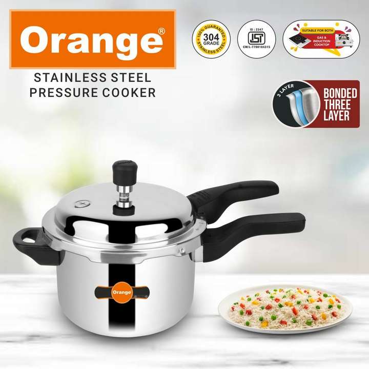 ORANGE Orange Triply Stainless Steel Cooker 3L Outer Lid 3 L Outer Lid Induction Bottom Pressure Cooker Price in India Buy ORANGE Orange Triply Stainless Steel Cooker 3L Outer Lid 3
