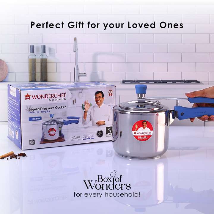 WONDERCHEF Nigella Inner Lid 3 L Inner Lid Induction Bottom Pressure Cooker Price in India Buy WONDERCHEF Nigella Inner Lid 3 L Inner Lid Induction Bottom Pressure Cooker online at Flipkart