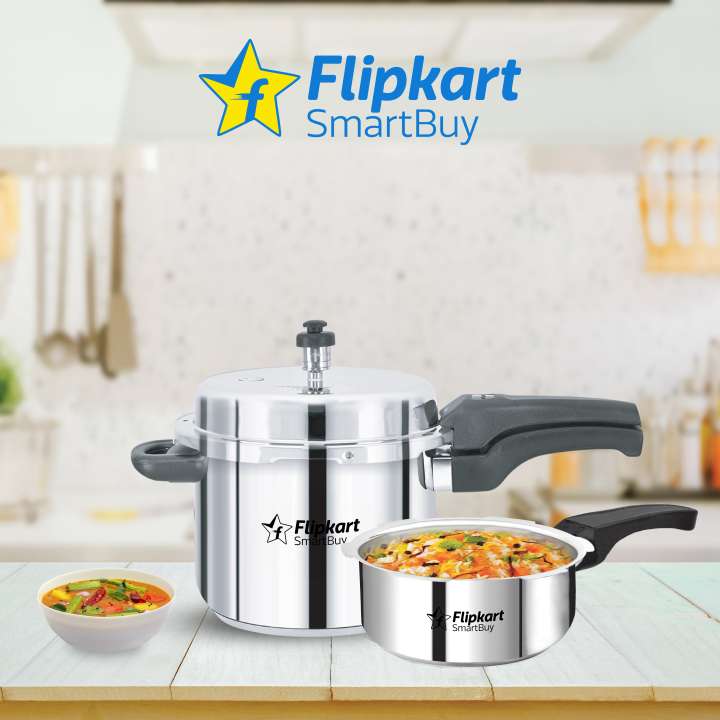 Flipkart SmartBuy Royal Stainless Steel 2 L 3 L Outer Lid Induction Bottom Pressure Cooker