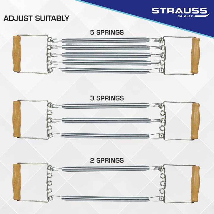 Strauss 5 Spring Chest Expander Ideal for Gym Home Stretching Resistance Tube