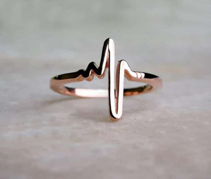 Alish Heart Beat Ring Rose Gold Silver HeartBeat ECG Ring For Women Alloy Crystal Silver Plated Ring Price in India Buy Alish Heart Beat Ring Rose Gold Silver HeartBeat ECG Ring For Women