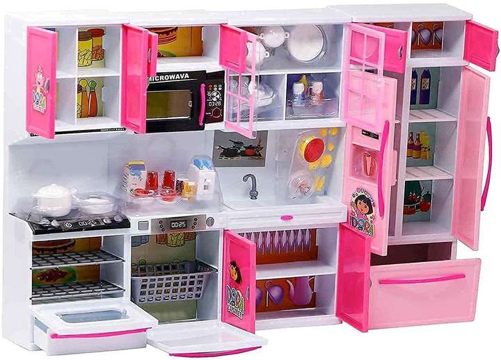 Barbie kitchen set for kids shop