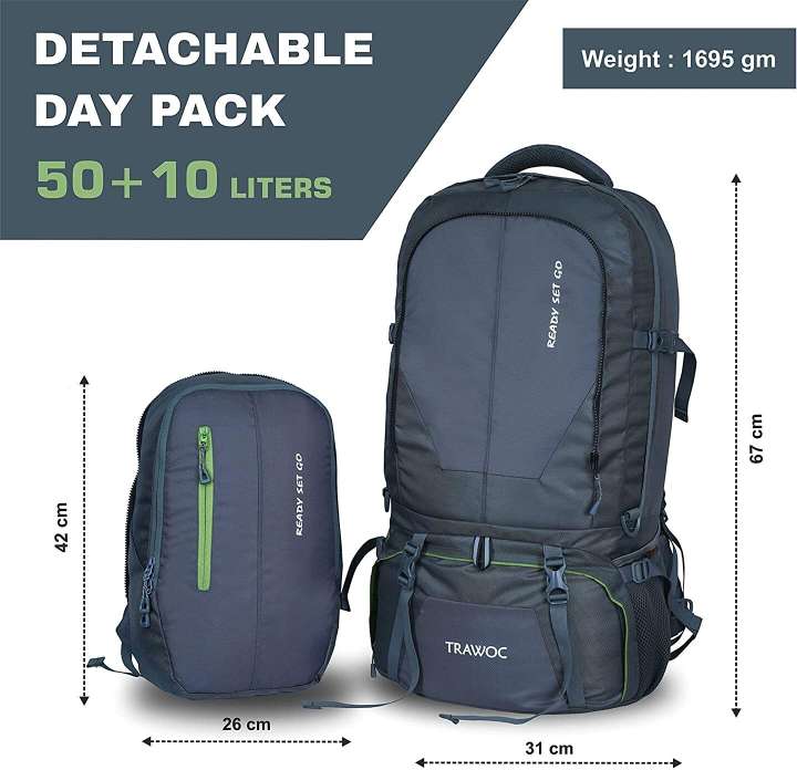 Hiking backpack with removable daypack hotsell