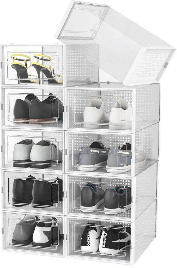 PrimAlite Plastic Stackable Rectangle Shoe Storage Boxes Upto UK 9.5 US 10 Plastic Shoe Rack Price in India Buy PrimAlite Plastic Stackable Rectangle Shoe Storage Boxes Upto UK 9.5
