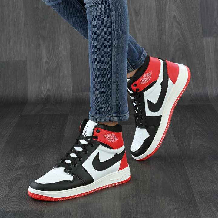 tigonis Party Wear Jordan Ankle Boot Stylish Sneakers For Men Red Black High Tops For Men Buy tigonis Party Wear Jordan Ankle Boot Stylish Sneakers For Men Red Black