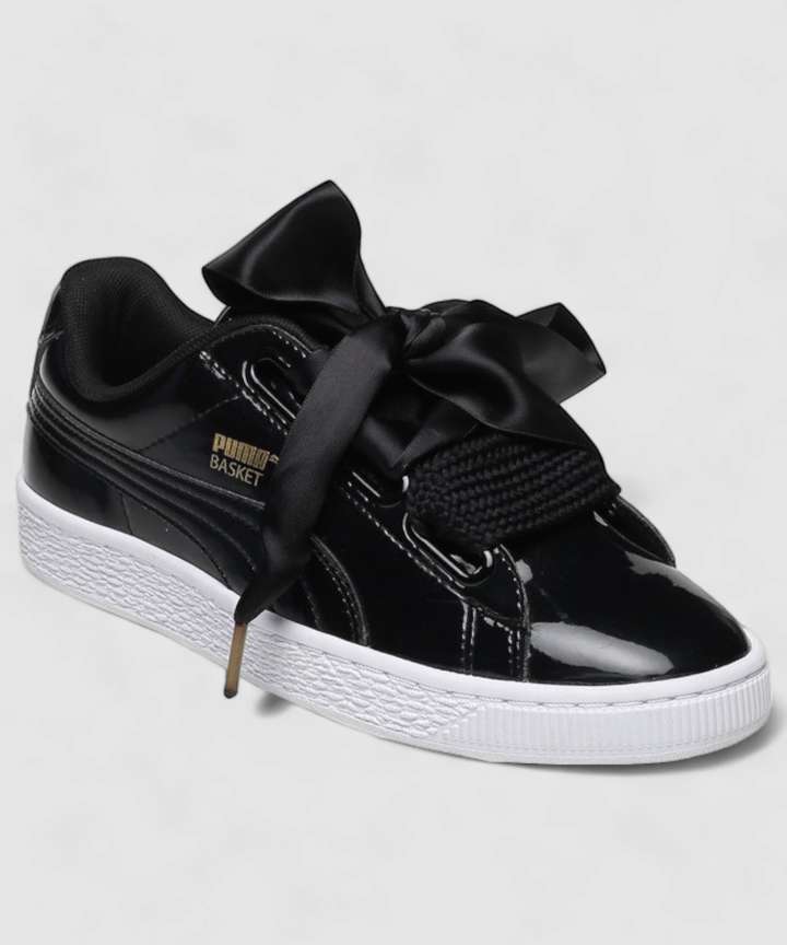 Puma basket heart patent zwart best sale