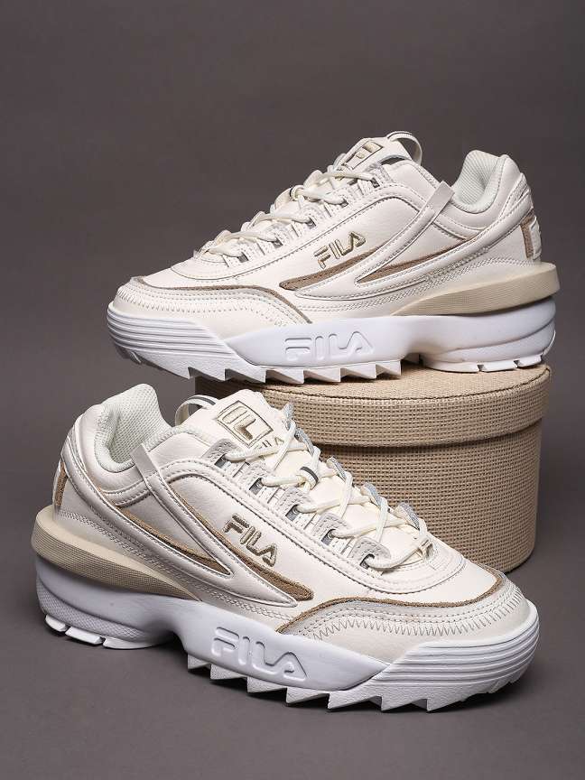 Fila white shoes disruptor best sale