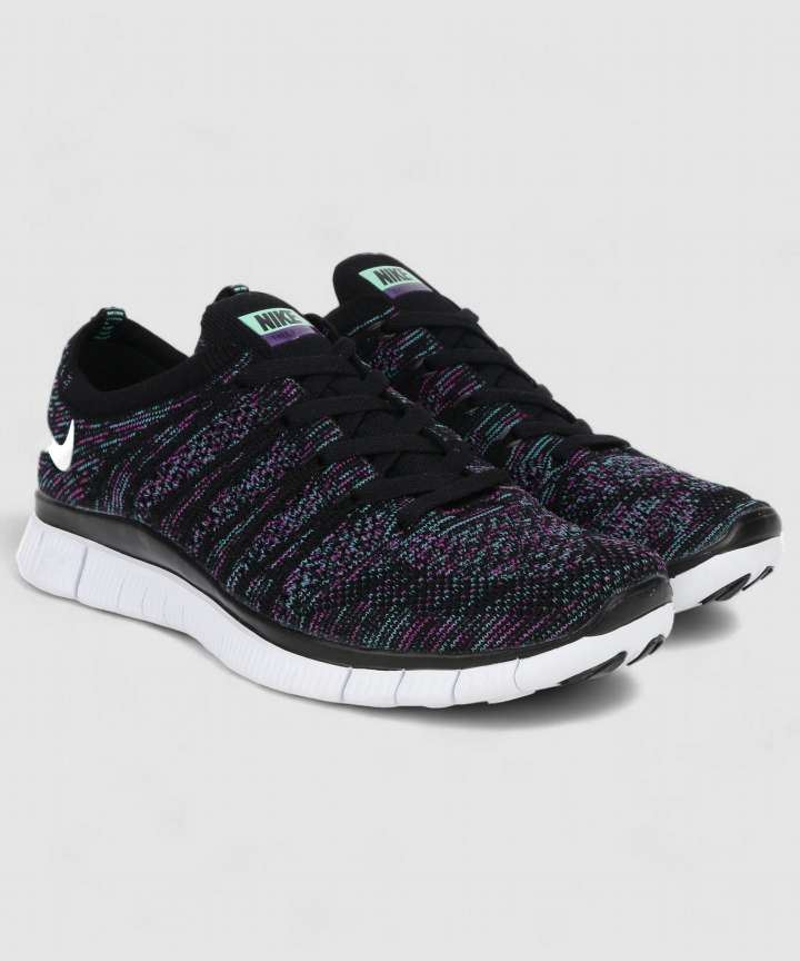 NIKE FREE 5.0 FLYKNIT Running Shoes For Men Buy BLACK COOL GREEN BRIGHT PURPLE REFLECTIVE GREEN Color NIKE FREE 5.0 FLYKNIT Running Shoes For Men Online at Best Price Shop Online for Footwears