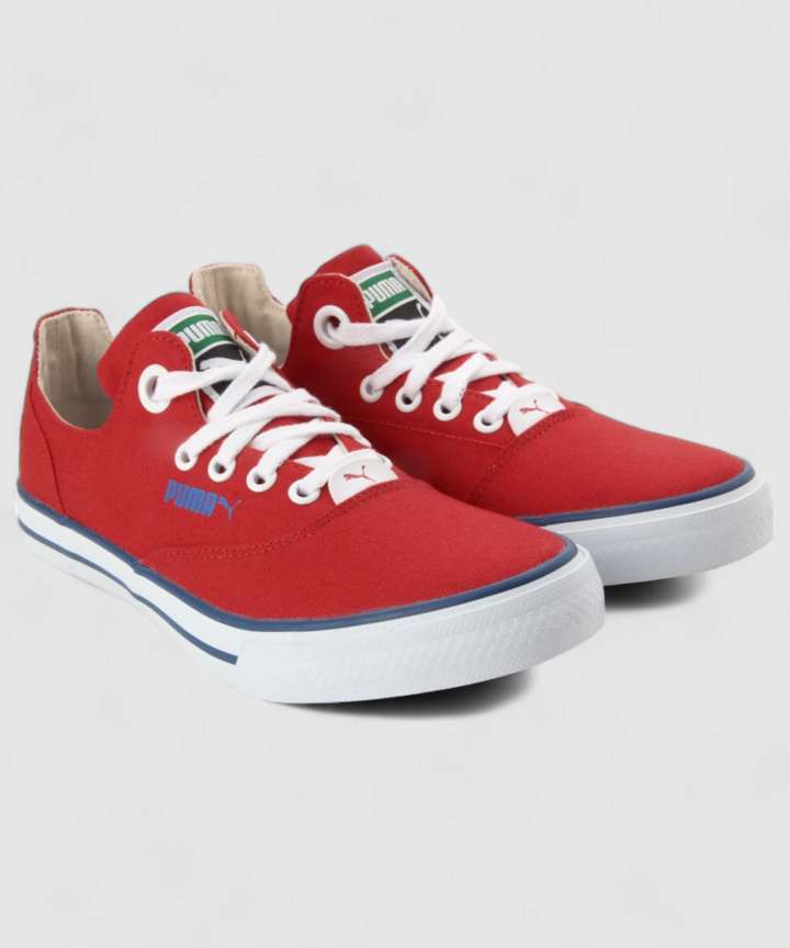 PUMA Limnos CAT 3 DP Canvas Sneakers For Women Buy high risk red monaco blue white Color PUMA Limnos CAT 3 DP Canvas Sneakers For Women Online at Best Price Shop Online