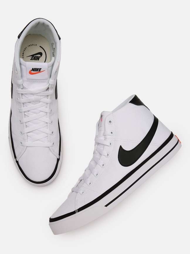 NIKE Nike Men White Solid COURT LEGACY Mid Top Sneakers High Tops For Men Buy NIKE Nike Men White Solid COURT LEGACY Mid Top Sneakers High Tops For Men Online at Best Price