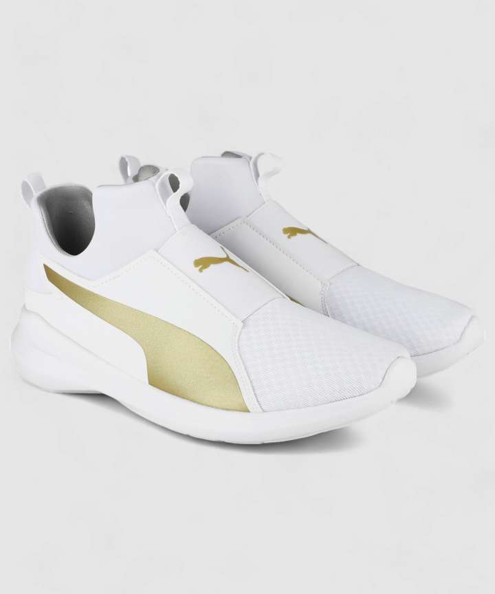 Puma gold white shoes best sale