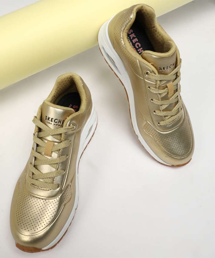 Gold skechers shoes best sale