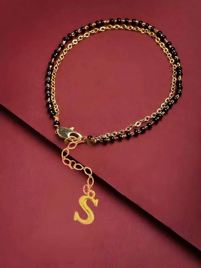Mangalsutra bracelet with alphabet sales