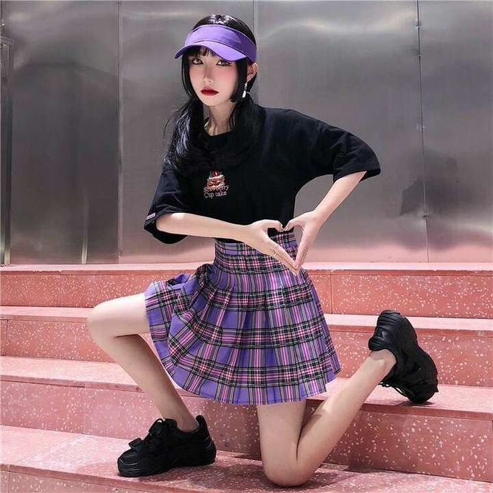 Checkered skirt online india hot sale