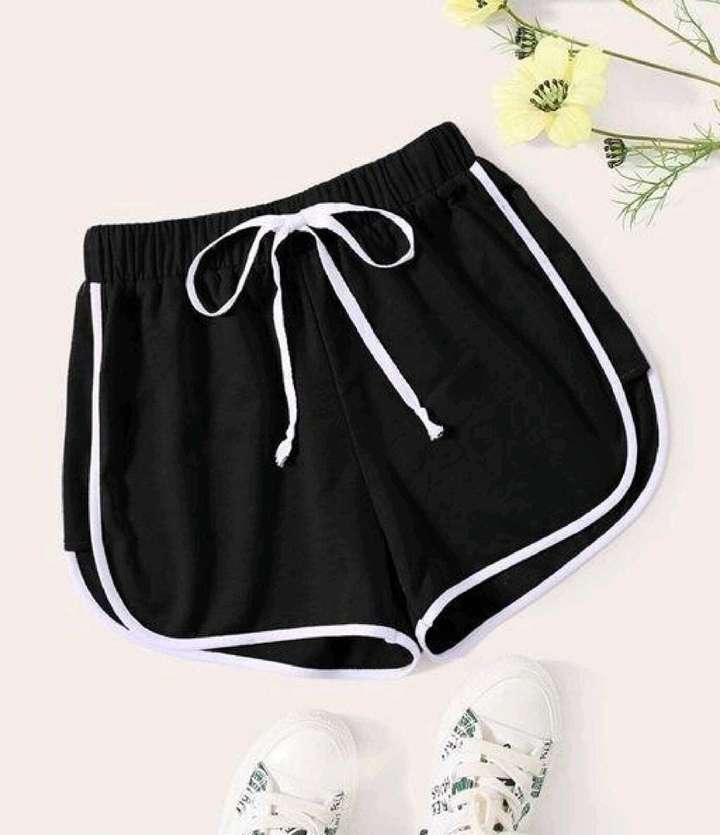 Black shorts with white stripe sales