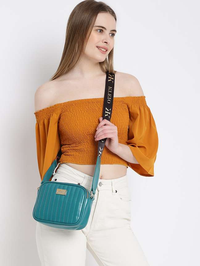 KLEIO Green Sling Bag Quilted Travelling Crossbody Sling Bag For Women Girls Olive Green Price in India Flipkart