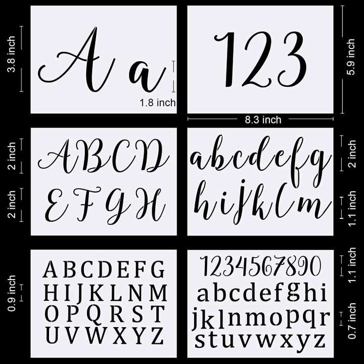 dequera-large-letter-stencils-for-painting-on-wood-42-pack-alphabet-letter-number-stenci-l-templates-with-signs-reusable-cursive-letters-and-numbers-stencils-in-2-fonts-and-212-characters-for-diy-crafts-stencil for Free Printable Cursive Alphabet Stencils DEQUERA Large Letter Stencils for Painting on Wood-42 Pack Alphabet Letter Number Stenci l Templates with Signs-Reusable Cursive Letters and Numbers Stencils in 2 Fonts and 212 Characters for DIY Crafts Stencil for Free Printable Cursive Alphabet Stencils