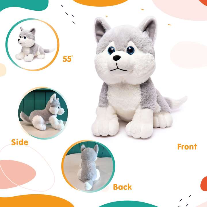 Webby Big Size Plush Husky Dog Stuffed Animal Soft Toy Gifts for Kids and Adult 40 cm Big Size Plush Husky Dog Stuffed Animal Soft Toy Gifts for Kids and