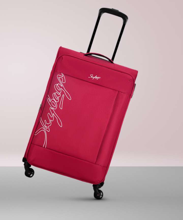 SKYBAGS Polyester Softsided 58 cm Cabin Stylish Luggage Trolley with 4 Wheels Unisex Cabin Suitcase 4 Wheels 22 inch Red Price in India Flipkart