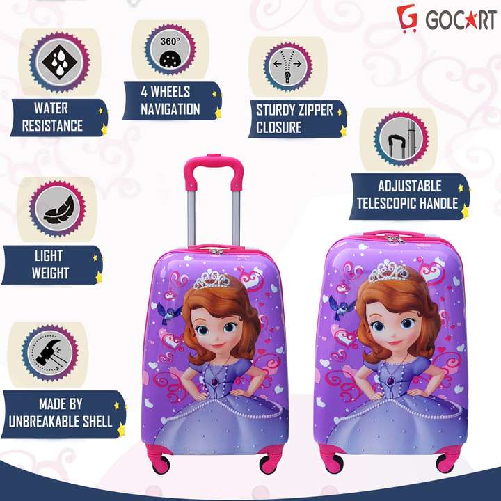 GOCART 16 Inch 4 wheeled suitcase for kids Children suitcase kid luggage Travel Trolley Bag Cabin Suitcase 4 Wheels 16 inch Pink Price in India Flipkart