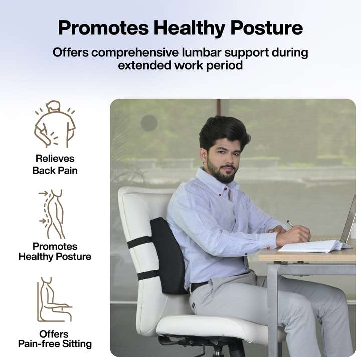 Upper back support cushion for office chair top